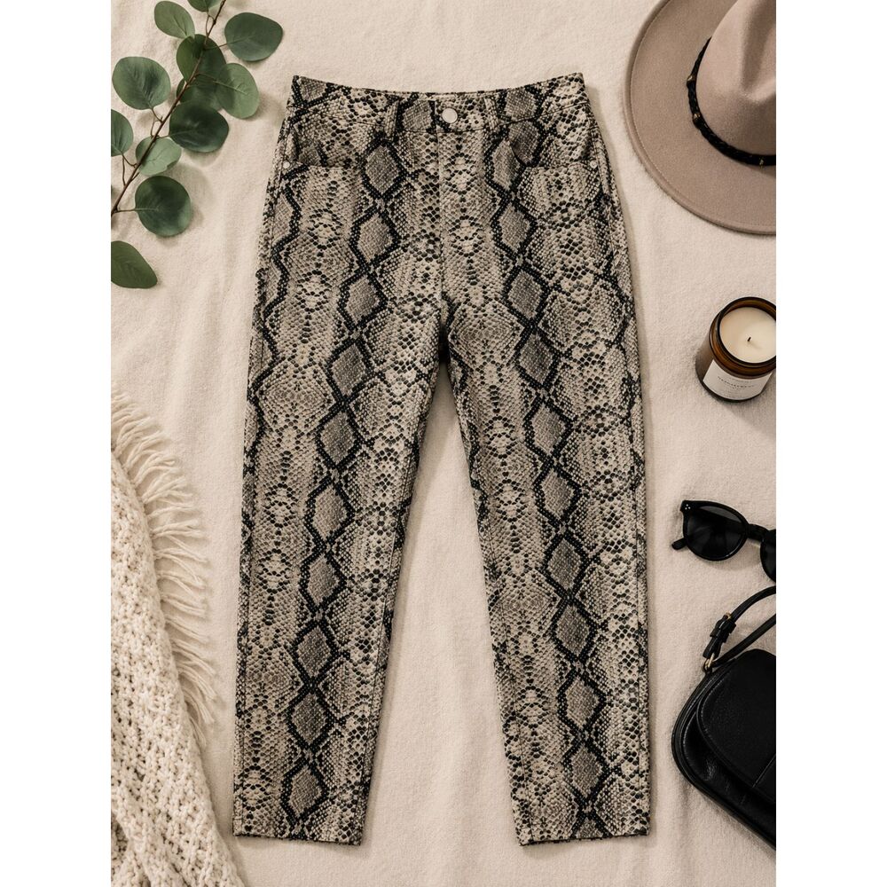 Zara Snake print High Rise Skinny Pants Women's Size 30x26 Brown (784)